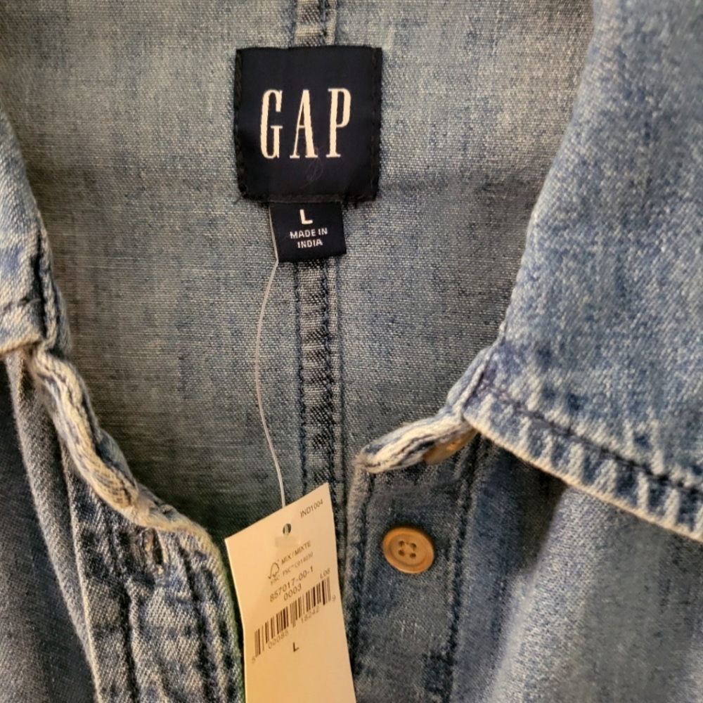 GAP denim button-down dress